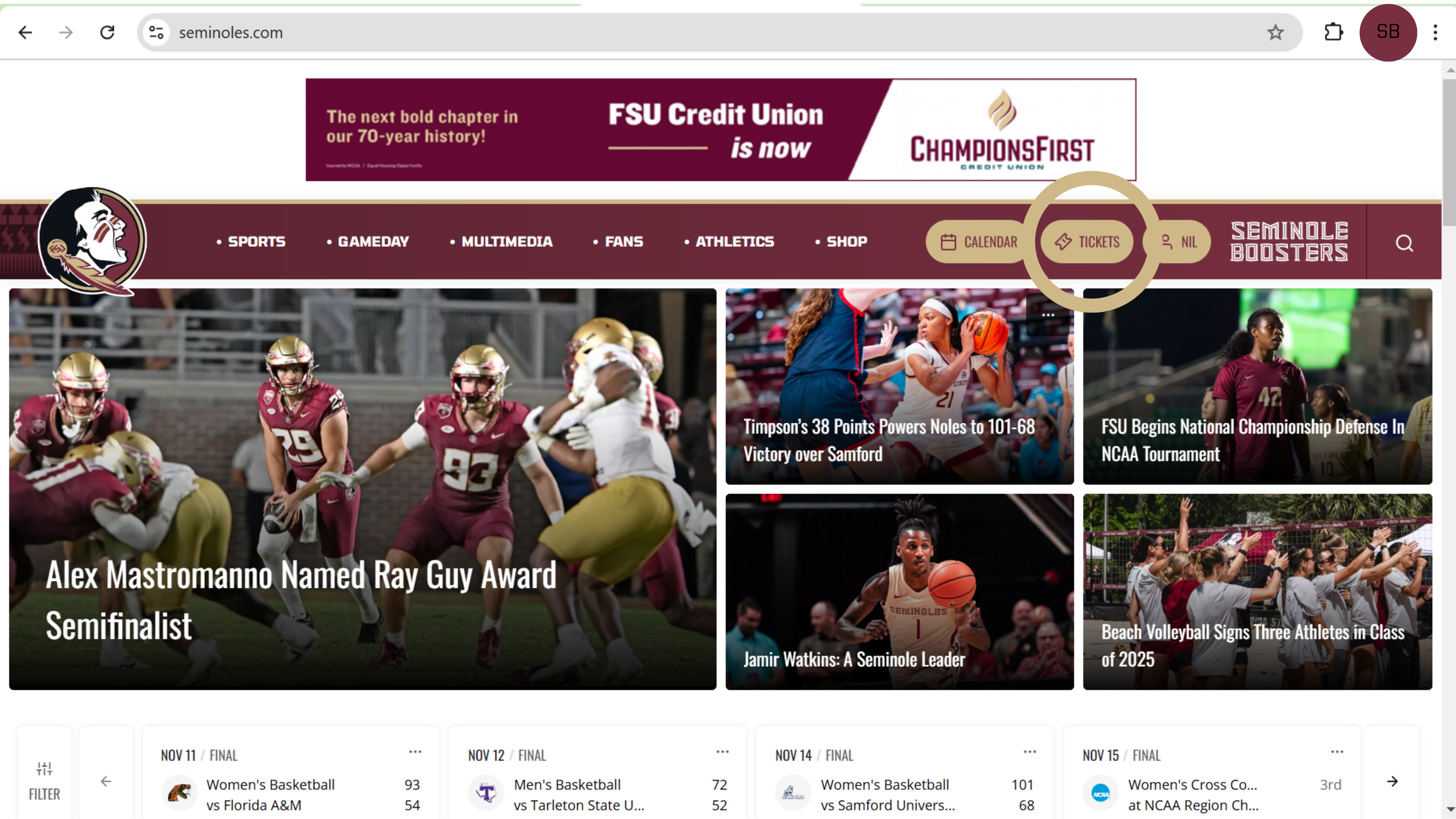 FSU Football Season Ticket Renewal Guide - Desktop Instructions